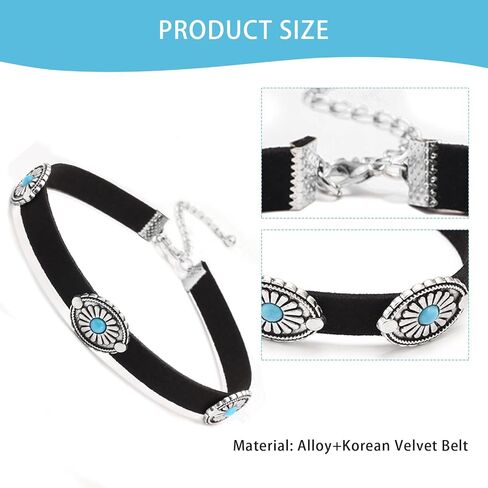 بوهو المختنق قلادة، مجوهرات الفيروز للنساء، الغربية بوهو الجلد المدبوغ الفيروز المختنق قلادة قلادة الغربية للنساء in Kuwait