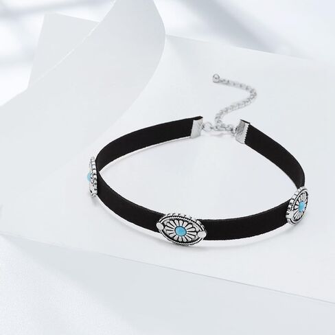 بوهو المختنق قلادة، مجوهرات الفيروز للنساء، الغربية بوهو الجلد المدبوغ الفيروز المختنق قلادة قلادة الغربية للنساء in Kuwait