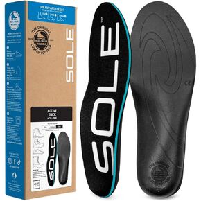 SOLE Active Thick Plantar Fasciitis Insoles, Men & Women - Arch Support Inserts for Foot Health and Heel Pain Relief, Orthotic Inserts - Multiple Sizes