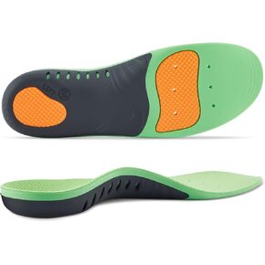 Arch Support Insoles (220+lbs) Plantar Fasciitis Relief Insoles for Flat Feet, Work Boot Insoles, Memory Foam Shoe Inserts for Running and Hiking, Gel Orthotic Insoles for Men & Women