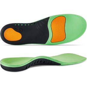 Arch Support Insoles (220+lbs) Plantar Fasciitis Relief Insoles for Flat Feet, Work Boot Insoles, Memory Foam Shoe Inserts for Running and Hiking, Gel Orthotic Insoles for Men & Women