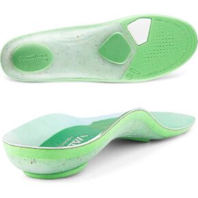 VALSOLEComfort Insoles for Men Women - Insoles for Running Shoes – Arch Support Inserts for Heel Pain - Plantar Fasciitis - Forefoot Pain - All Day Superior Comfort Ecodasher Lite Insoles - Green M