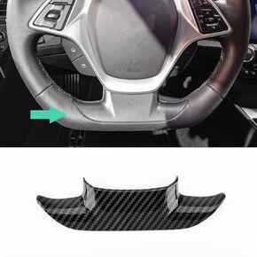 for Corvette C7 Carbon Fiber Look Steering Wheel Bottom Cover Trim Accessories for 2014-2019 Chevrolet Corvette C7