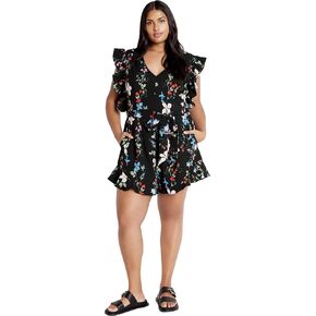 Women's Plus Size Fee Print Playsuit
