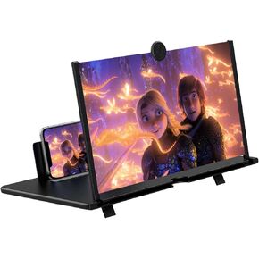 20" Screen Magnifier -3D HD Mobile Phone Magnifying Projector Screen Enlarger for Movies, Videos and Gaming – Foldable Phone Stand Holder with Screen Amplifier–Compatible with All Smartphones ﻿
