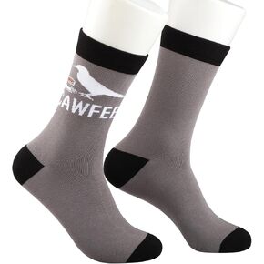 MBMSO 2 Pairs Cawfee Crow Socks Funny Bird Watching Gifts Crow Drinking Coffee Socks Birding Gift for Raven Bird Coffee Lover