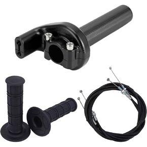 CNC Motorcycle FCR Throttle Assembly Twist Throttle Handle Grips with Throttle Cable for YZ250 YZ450 CRF150 CRF250 CRF450 KX250 KLX450 TRX450 RMZ250 Dirt Bike Black