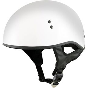 Hot Leathers HLT68 'The O.G.' Glossy White Advanced Motorcycle Skull Cap Half DOT Approved Helmet - Small