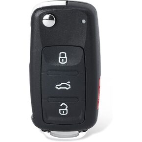 Car Key Fob Keyless Entry Remote Control Replacement for VW Volkswagen Jetta Passat 2017 2018 2019 FCC ID:NBGFS93N P/N:5K0837202BP ID48Chip 3+1 Buttons (Without Keyless-go)