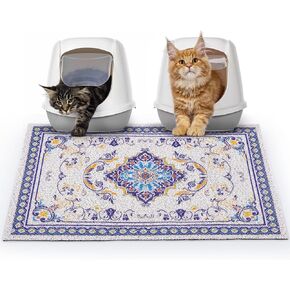 Glittme Cat Litter Mat Soft Litter Mat with Non-slip Bottom Litter Box Mat Waterproof Cat Litter Mat litter Trapping Mat Easy to Clean Litter Matt for Cat Washable Cat Food Mat for Cat, Kitty