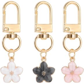 Mabor 3Pcs Cute Flower keychains for Women, Aesthetic Keychain Charms, Bag Purse Charms for Handbags Backpacks Earphone Case Decoration Accessories