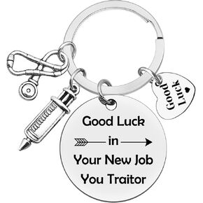 Xiahuyu Nurse Leaving Gifts for Coworker Nurse Farewell Gift Good Luck in Your New Job You Traitor Keychain Going Away Gifts for Nurse Goodbye Good Luck New Job Gift for Nurse Coworker