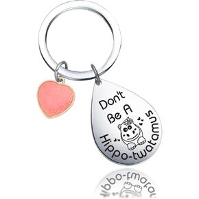 Hippo Inspired Gifts For Bestie Hippopotamus Jewelry Sister Hippo Encouragement Keychain
