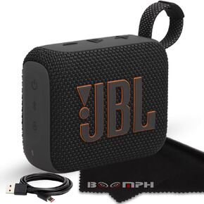 JBL Go 4 Portable Bluetooth Wireless Speaker, IP67 Waterproof and Dustproof Built-in Battery - Blue - Boomph's Comprehensive Ultimate Performance Cloth Solution for Your On-The-Go Sound Experience