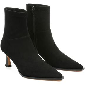 Goiphrri Ankle Boots for Women Stiletto High Heel Boots Pointed Toe Short Boots Side Zipper Dress Boots Elastic Fashion Trendy Boots