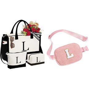 YOOLIFE Initial Tote Bag and Initial Crossbody Bag