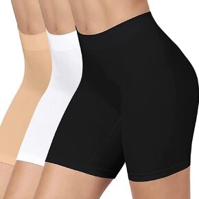 2-4 Pack Anti Chafing Shorts Women, Seamless Slip Shorts for Under Dresses, Spandex Bike Shorts for Yoga Workout