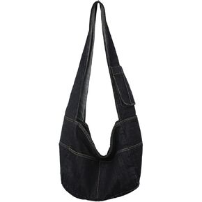I IHAYNER Denim Hobo Crossbody Bag for Women Large Shoulder Handbag Casual Messenger Bag Lightweight