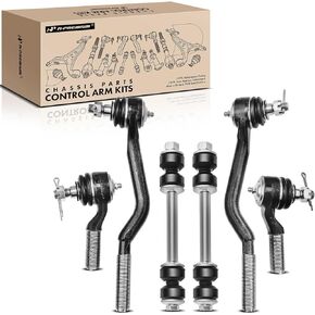 A-Premium Set of 6, Front Sway Bar Link, Inner Outer Tie Rod End, Compatible with Nissan Frontier 1998-2004 L4 2.4L, RWD Only
