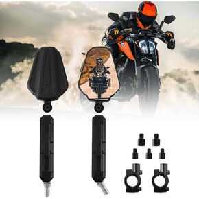 PACEWALKER Universal Motocycle Mirrors Upgraded Aluminum 360°Adjustable Ball-Head ATV Rear View Mirror with 7/8" Handlebar Mount and 8/10MM Screws Compatible with Street Dirt Bike Scooter Moped ATV