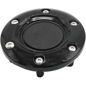 85MM Car Steering Wheel Horn Cover, 6-Bolts Universal Steering Wheel Horn Plate Round Steering Wheel Horn Cover for Auto Car (Black)