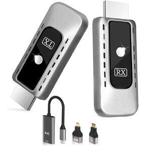 Wireless HDMI Transmitter and Receiver, 1080P Output 2.4G/5G Plug&Play Wireless HDMI Extender Kit Portable for Streaming Video and Audio to Monitor from Laptop/PC/TV Box/Projector