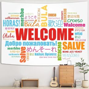 Welcome Tapestry Welcome Words in Different Languages Tapestry Wall Hanging Educational Colorful Tapestry for Bedroom Wall Tapestry for Classroom Bedroom Dorm Living Room 60 x 51 In