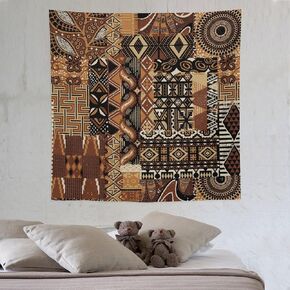 ZhiRain African Tribal Tapestry Wall Hanging Vintage Abstract African Traditional Pattern Tapestries Home Decor for Living Room Bedroom Apartment Farmhouse Dorm 60"x60"