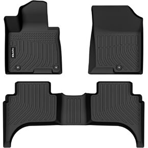 HAFIDI® Floor Mats Fit for Hyundai Santa Cruz 2022 2023 2024 2025 All Weather Protection TPE Anti-Slip Automotive Floor Liners, Fits 1st & 2nd Row Full Set Custom Accessories, Black