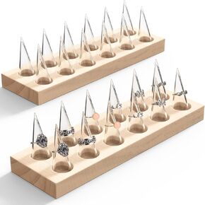 2 Pcs Ring Display Stand 12 Fingers Ring Holder Jewelry Ring Stand Holder Ring Organizer for Showcase Jewelry Storage