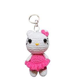 Crochet Kitty Amigurumi Keychain-Stuffed Toy Cute Gift Accessory for Purse, Phone Case, Bag, Car Mirror, Wallet, Luggage, Suitcase, Stroller, Crib, Backpack, Children Room