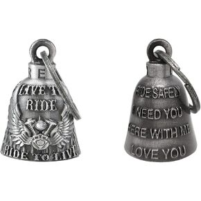 【2Pack】Motorcycle Bells for Biker Good Luck Guardian Riding Bells with Hanger Motorcycle Accessory or Keychain for Luck