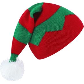 Durio Christmas Hats Adult Knitted Santa Hat Christmas Beanie Hat for Women Men Winter Santa Beanie Holiday Hat