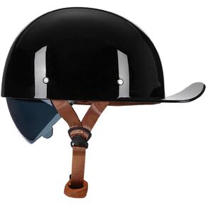 Vintage Retro Open Face Motorcycle Helmet Baseball Cap Half Helmets with pull-down Lens for Men Women Moped Cap Jet Scooter Street Cruiser - DOT Certified (Moto Rider, X-Large)