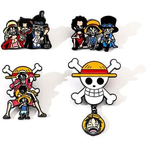 Anime Onepiece Enamel Pins for Backpack - Anime Brooch Pins for Hat Clothing Bag Halloween Luffy Chopper Cosplay Costume Gift for Fans