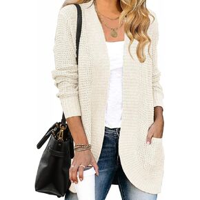 ZESICA Women's Fall Winter Long Sleeve Open Front Casual Lightweight Soft Knit Cardigan Sweater Outerwear in Kuwait