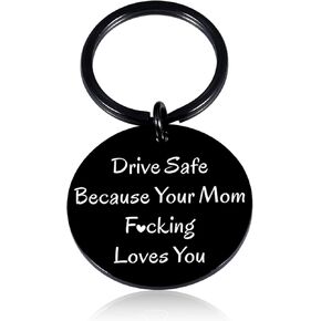 Enbloceclat Valentine’s for Teen Boys 12-16 Drive Safe Keychain for Teen Boys Girls Son Gifts for Mom Dad New Driver Gifts for Son Daughter Gifts from Mom, Son Daughter Xmas Gifts, Christmas Baskets