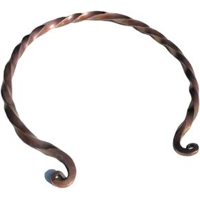 ARTIZANSTORE Copper Torc Traditional Celtic Torq Torque Necklace, Medium Medieval Viking Iron Torc Gift Hand Forged Iron Men Women