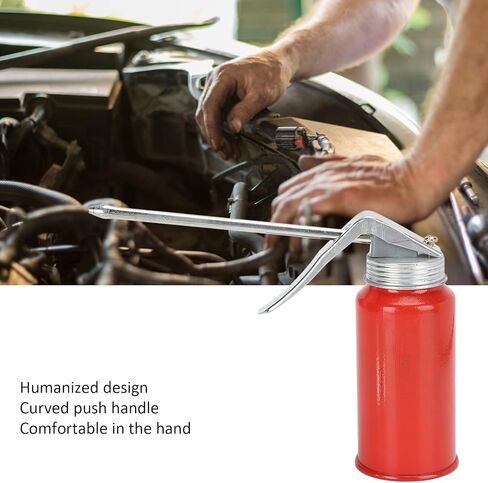Akozon Oil Can Pump Oiler, 2Pcs Spray Gun Oiler Can Cold 200ml Rolled Steel Hand Pump Oil Cans for Rolling Bearings Motorcycles Applications in Saudi Arabia