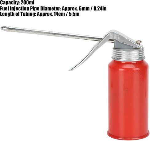 Akozon Oil Can Pump Oiler, 2Pcs Spray Gun Oiler Can Cold 200ml Rolled Steel Hand Pump Oil Cans for Rolling Bearings Motorcycles Applications in Saudi Arabia