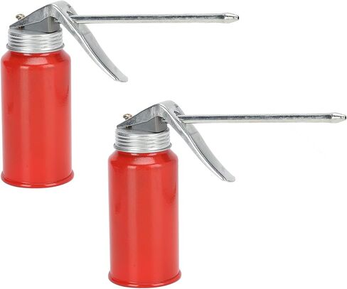 Akozon Oil Can Pump Oiler, 2Pcs Spray Gun Oiler Can Cold 200ml Rolled Steel Hand Pump Oil Cans for Rolling Bearings Motorcycles Applications in Saudi Arabia