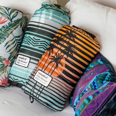 Nomadix Puffer Blanket - Perfect Camping Blanket That Transforms to Cowl Or Minimalist Sleeping Bag - Made with Recycled Materials - Super Lightweight - Forest - 74x55 in in Kuwait