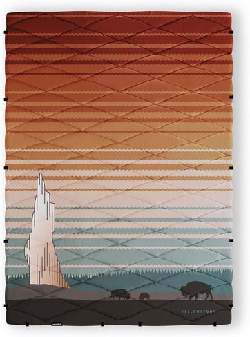 Nomadix Puffer Blanket - Perfect Camping Blanket That Transforms to Cowl Or Minimalist Sleeping Bag - Made with Recycled Materials - Super Lightweight - Forest - 74x55 in in Kuwait