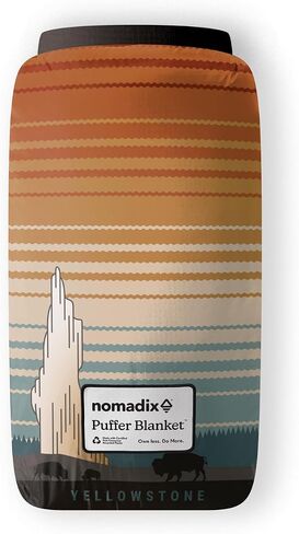 Nomadix Puffer Blanket - Perfect Camping Blanket That Transforms to Cowl Or Minimalist Sleeping Bag - Made with Recycled Materials - Super Lightweight - Forest - 74x55 in in Kuwait