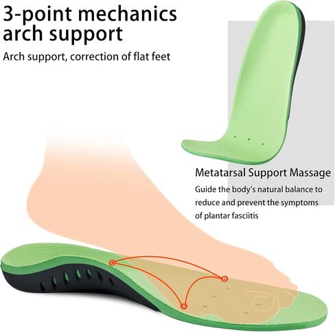 Arch Support Insoles (220+lbs) Plantar Fasciitis Relief Insoles for Flat Feet, Work Boot Insoles, Memory Foam Shoe Inserts for Running and Hiking, Gel Orthotic Insoles for Men & Women in Kuwait