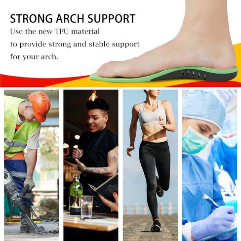 Arch Support Insoles (220+lbs) Plantar Fasciitis Relief Insoles for Flat Feet, Work Boot Insoles, Memory Foam Shoe Inserts for Running and Hiking, Gel Orthotic Insoles for Men & Women in Kuwait