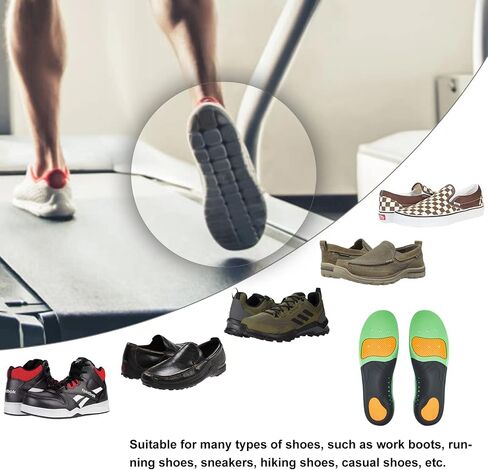 Arch Support Insoles (220+lbs) Plantar Fasciitis Relief Insoles for Flat Feet, Work Boot Insoles, Memory Foam Shoe Inserts for Running and Hiking, Gel Orthotic Insoles for Men & Women in Kuwait
