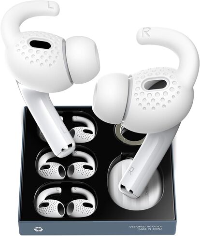 3 Pairs for AirPods 4 Ear Hooks Covers [Added Storage Pouch] Anti-Slip Accessories Compatible with Apple AirPods 4th Generation (Translucent) in Saudi Arabia