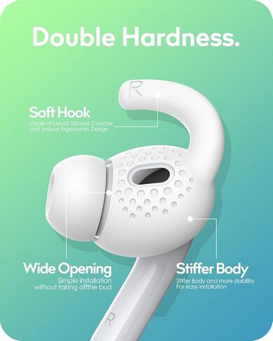 3 Pairs for AirPods 4 Ear Hooks Covers [Added Storage Pouch] Anti-Slip Accessories Compatible with Apple AirPods 4th Generation (Translucent) in Saudi Arabia