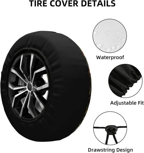 Landscape and Deer Spare Tire Cover Wheel Protectors Weatherproof Deer Pattern Wheel Covers Universal Fit for Trailer RV SUV Truck Camper Travel Trailers Accessories 15 Inch in Kuwait